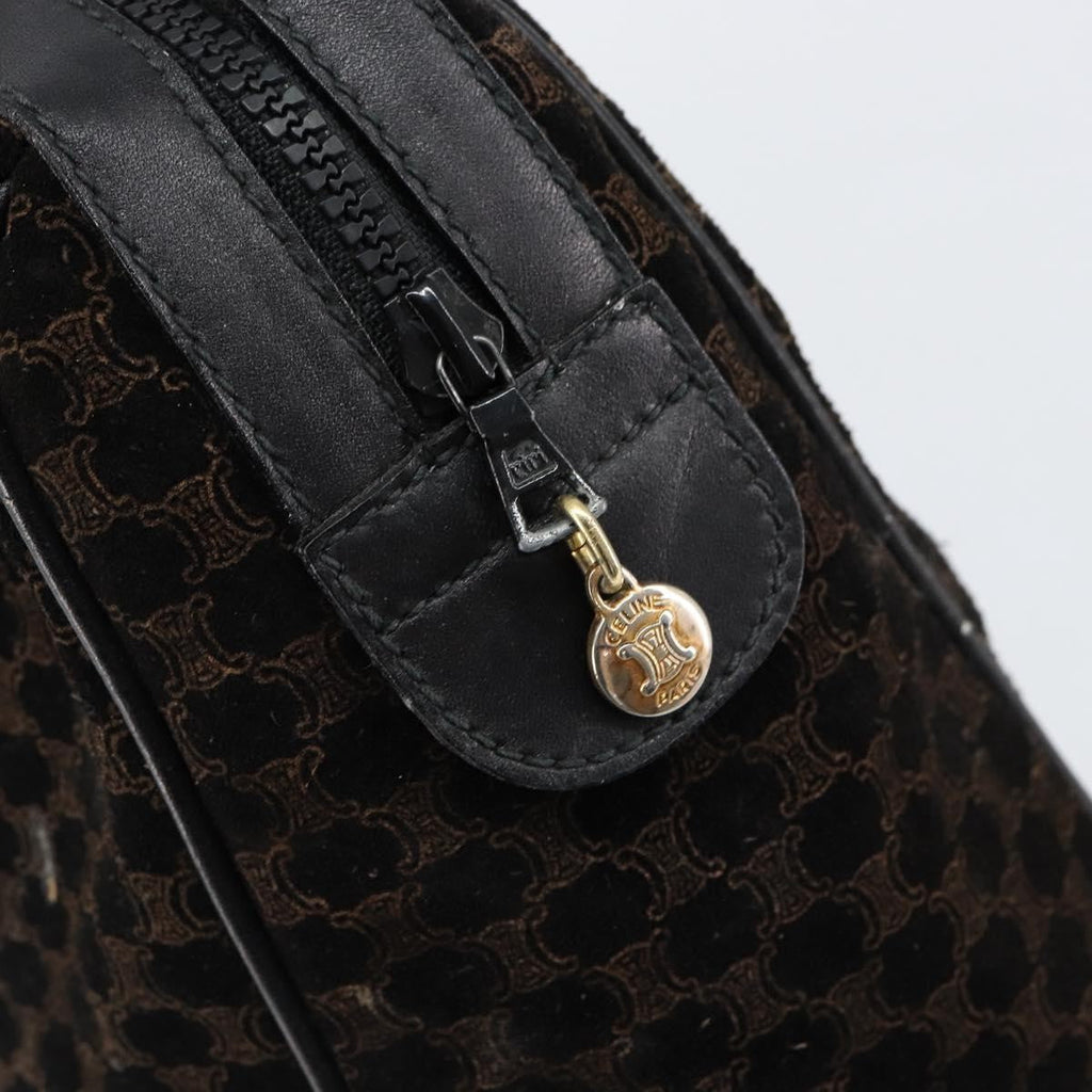 Celine Vintage Macadam Handbag C Macadam Suede Black Suede Handbag
