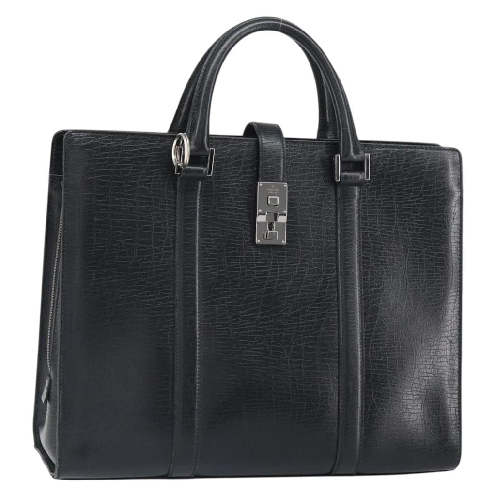 Gucci Vintage Handbag Leather Black Leather Handbag (Pre-Owned)