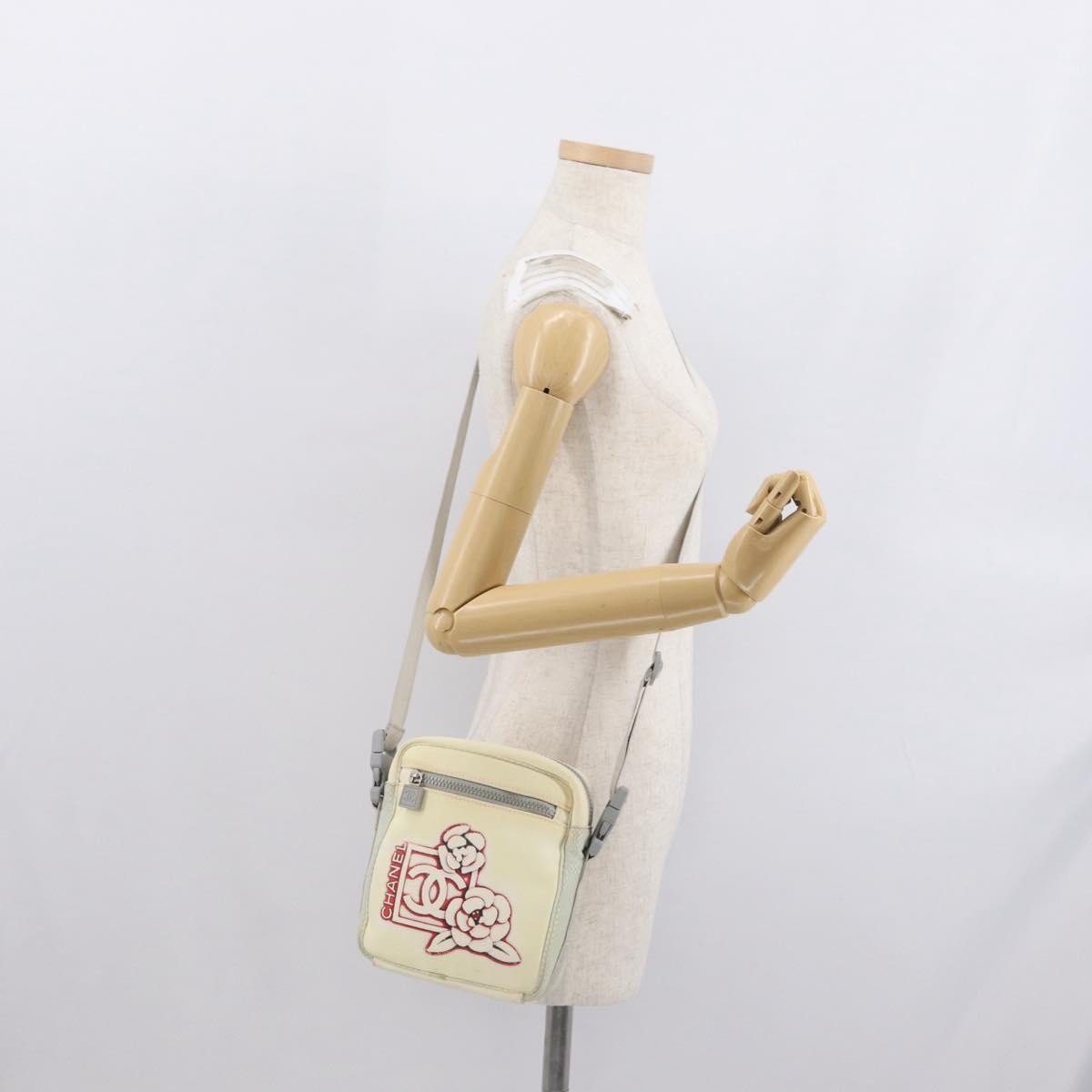 Chanel Sport Line Camera Crossbody Bag Nylon White Nylon Shoulder Bag Bag