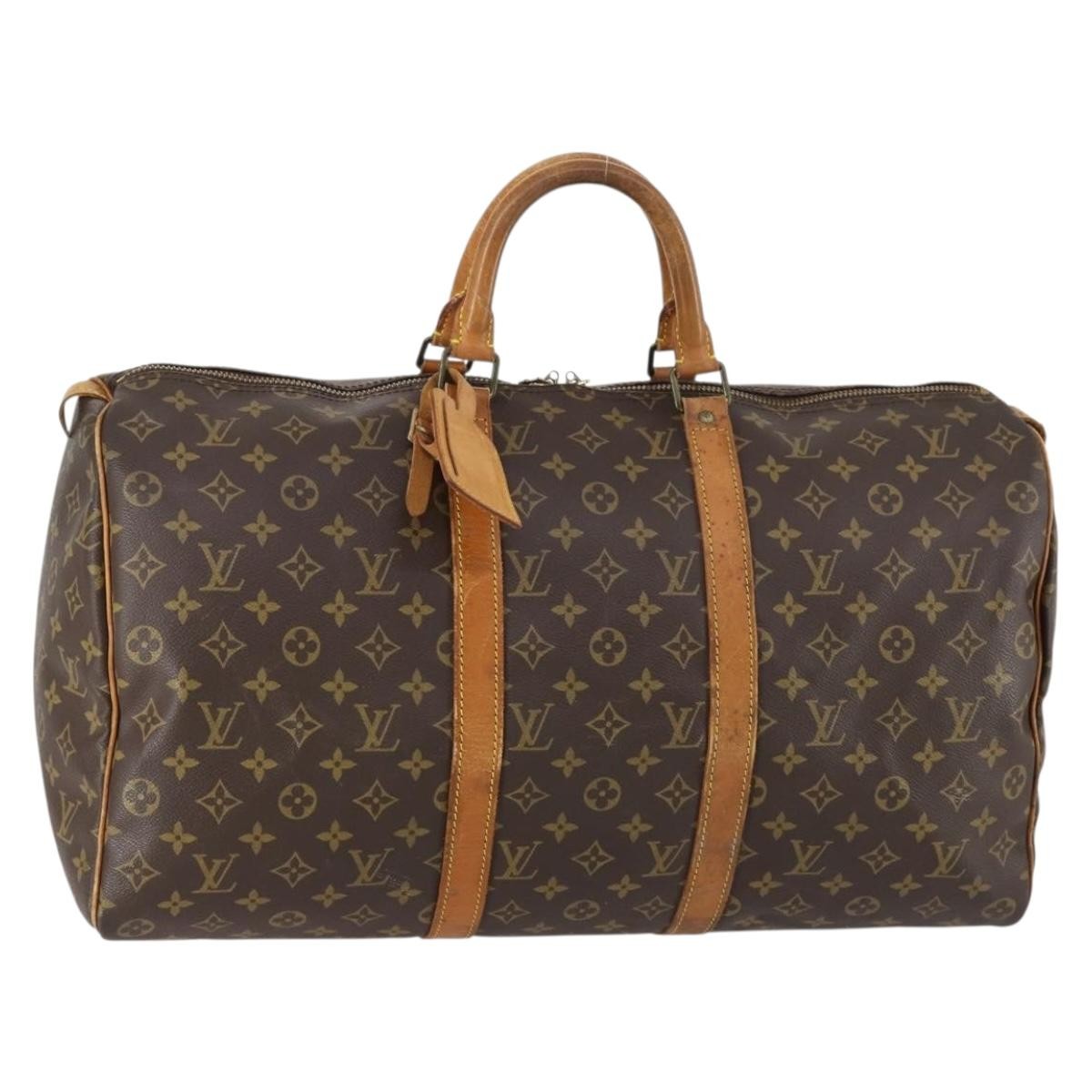 Louis Vuitton Keepall Bag Monogram Canvas Brown Canvas Travel Bag