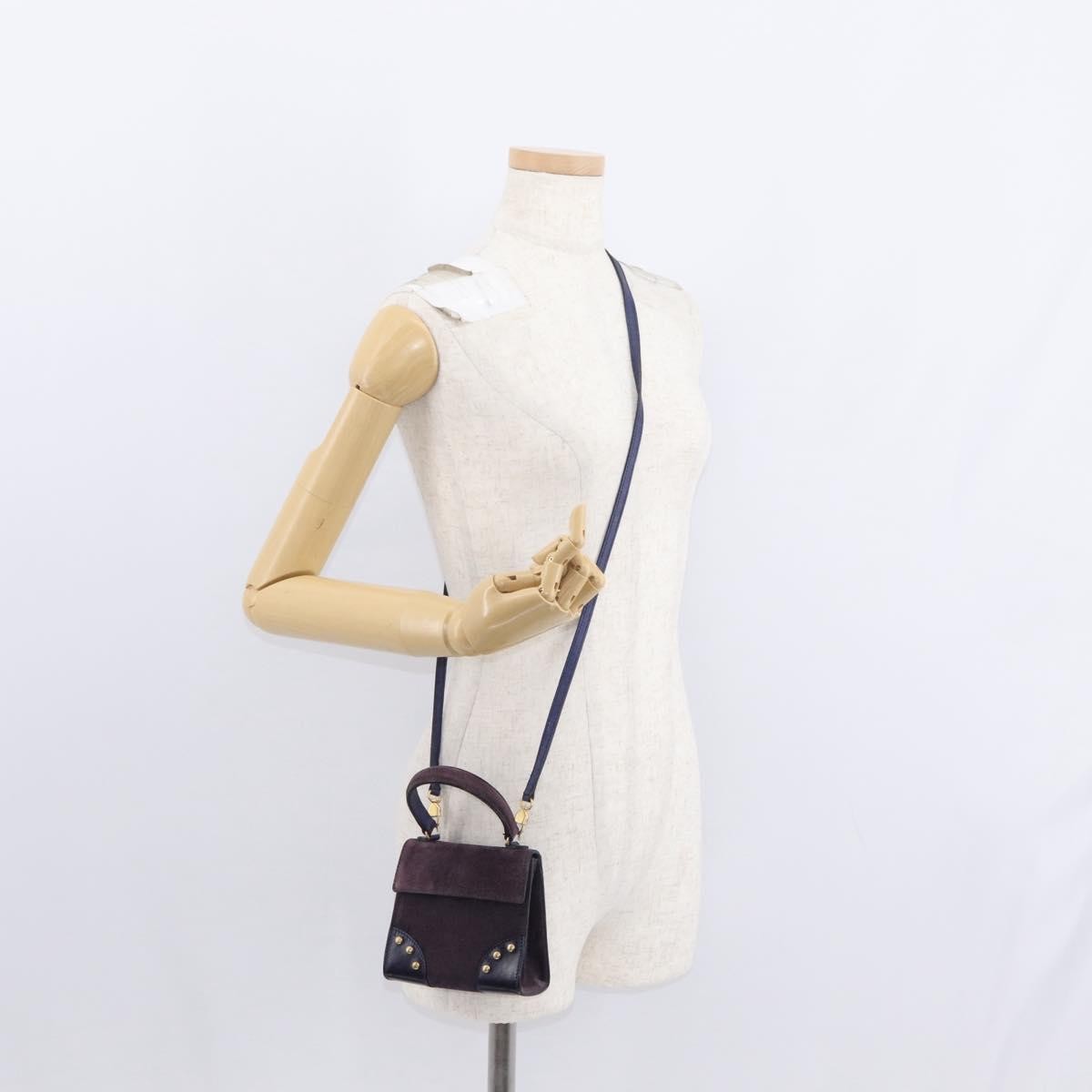 Celine Handbag Suede Purple Suede Handbag