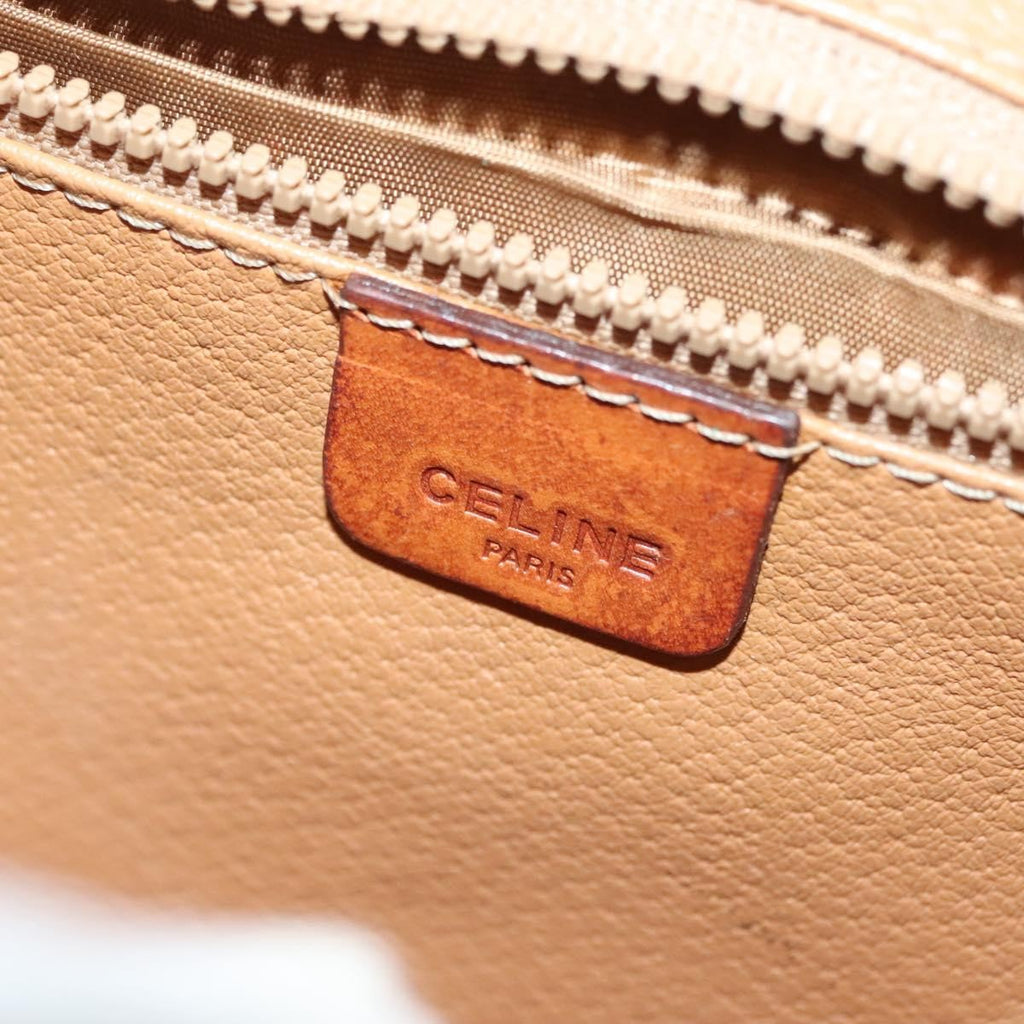 Celine Vintage Macadam Shoulder Bag Canvas And Leather Beige Canvas Bag