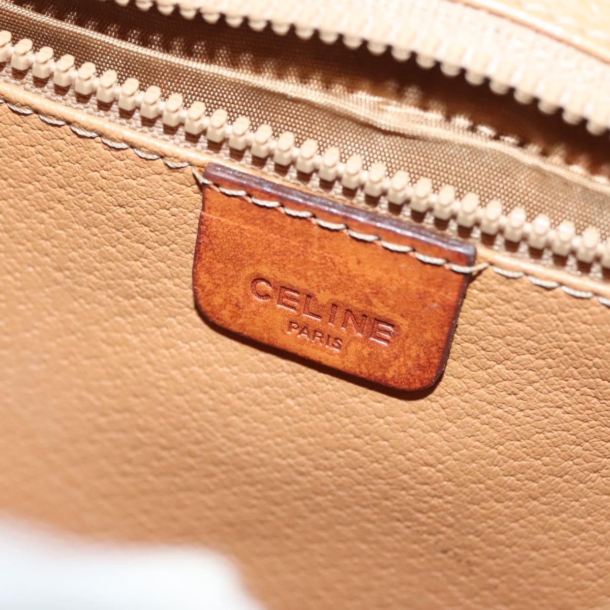 Celine Vintage Macadam Shoulder Bag Canvas And Leather Beige Canvas Bag