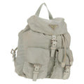 Prada Double Pocket Backpack Chain Shoulder Bag Re-Nylon Gray Nylon Backpack Bag