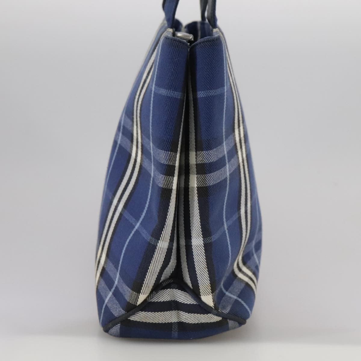 Burberry Nova Check Tote Canvas Check Pattern Blue Canvas Tote Bag