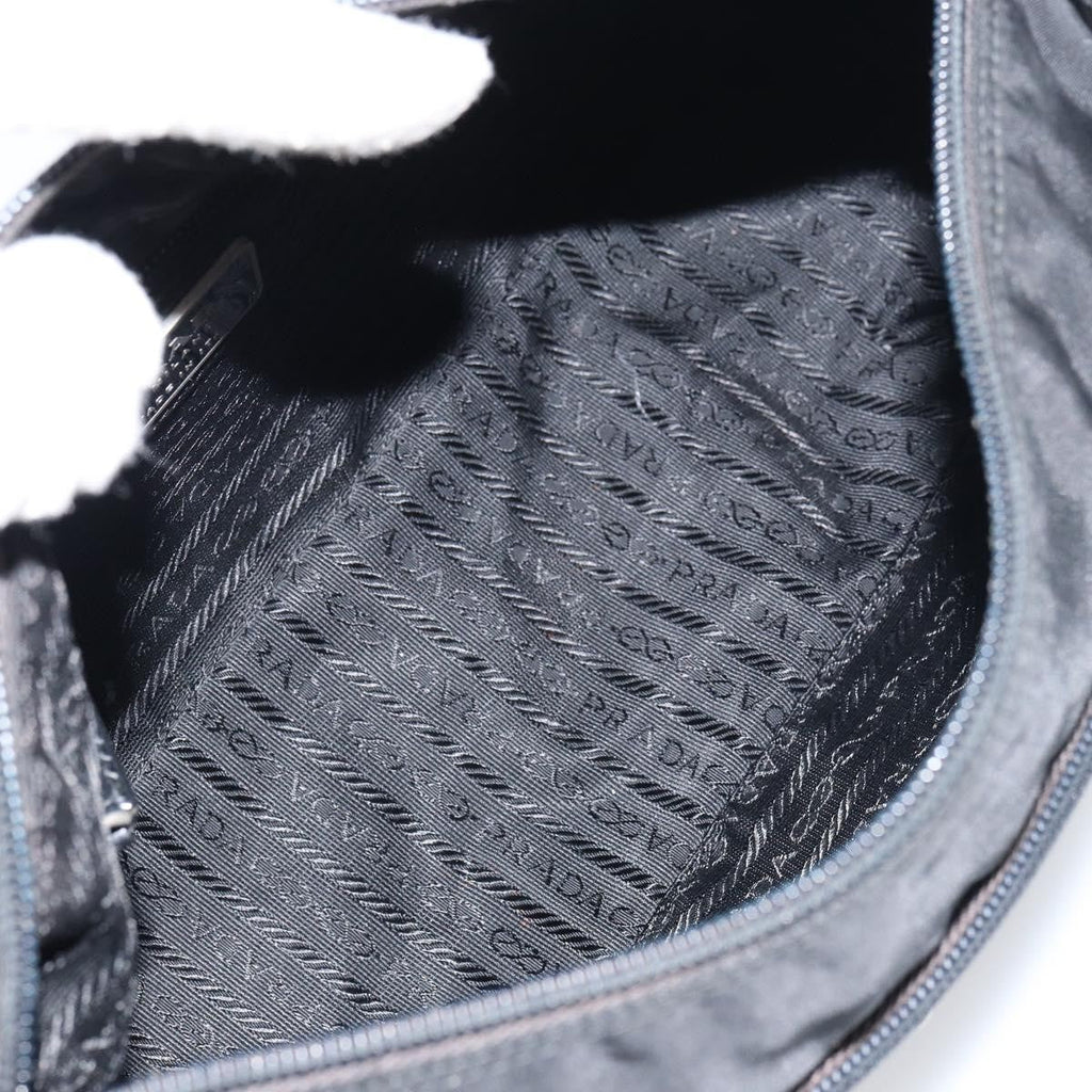 Prada Front Zip Messenger Bag Tessuto Black Nylon Shoulder Bag Bag