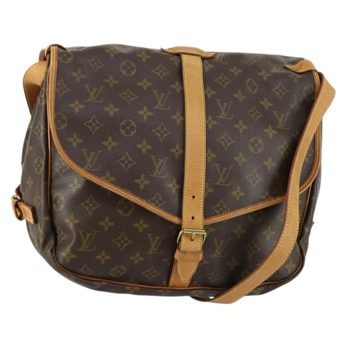 Louis Vuitton Saumur Handbag Monogram Canvas Brown Canvas Shoulder Bag