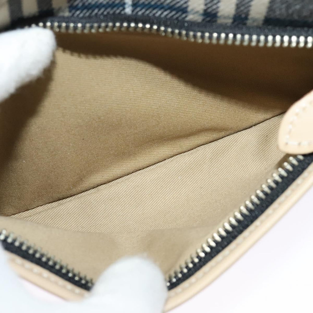 Burberry Waist Bag Vintage Check Canvas Blue Canvas Shoulder Bag