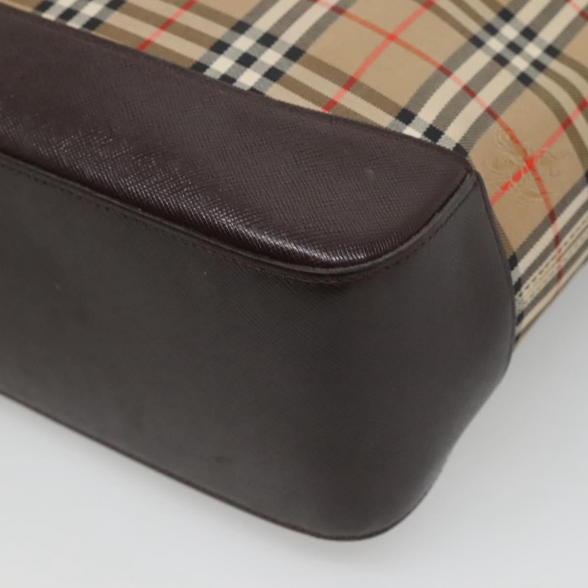 Burberry Nova Check Tote Canvas And Leather Beige Canvas Tote Bag