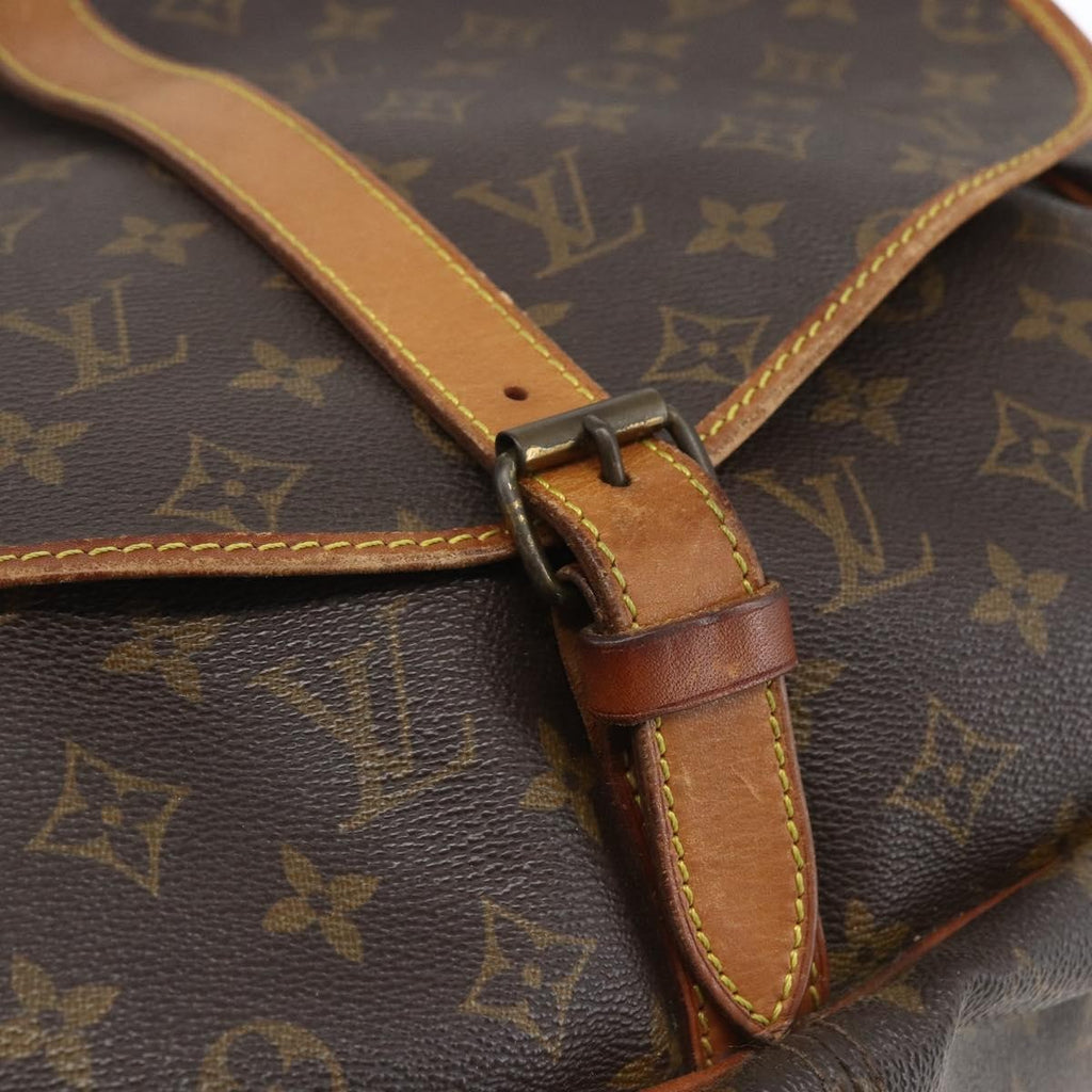 Louis Vuitton Saumur Handbag Monogram Canvas Brown Canvas Shoulder Bag