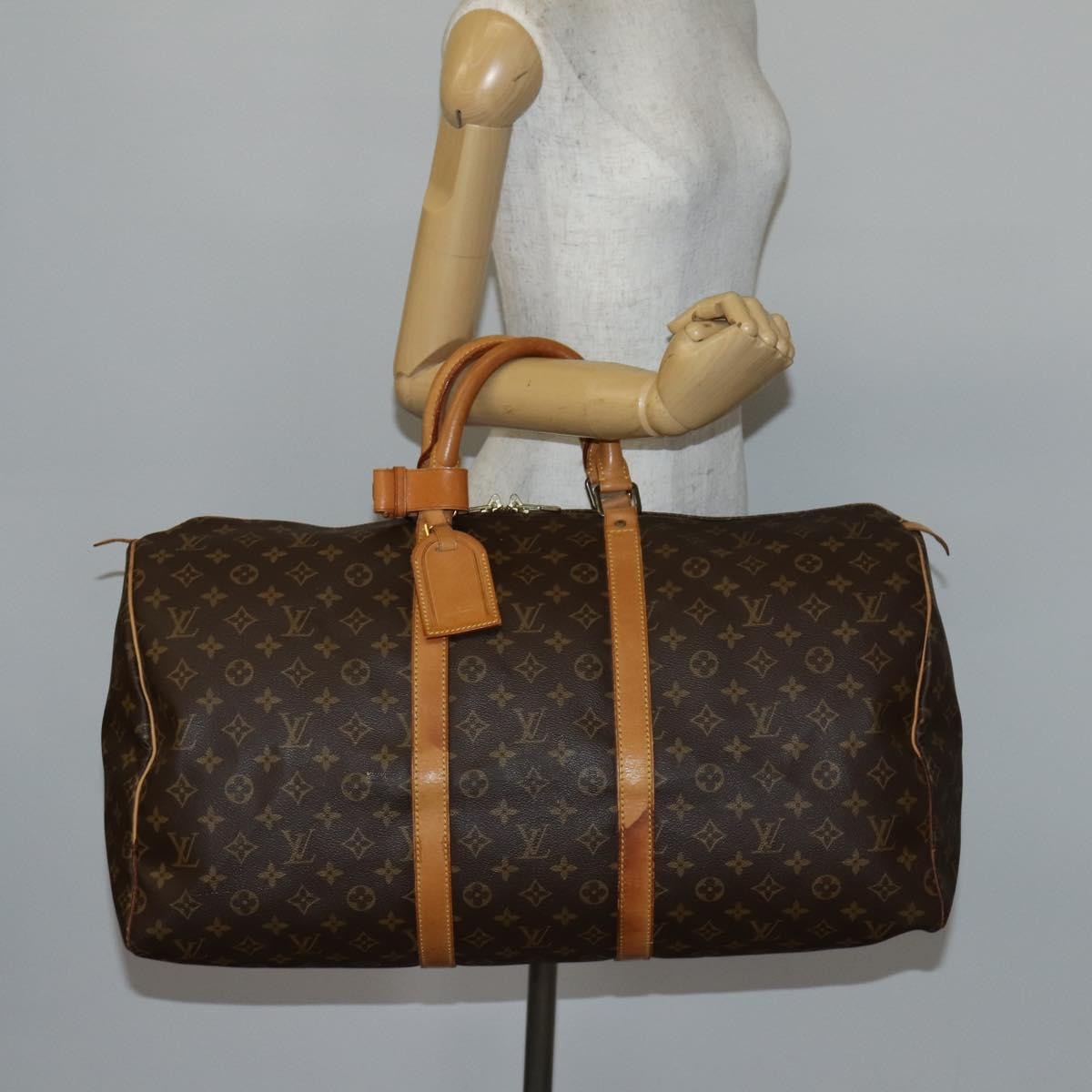 Louis Vuitton Keepall Bag Monogram Canvas Brown Canvas Travel Bag