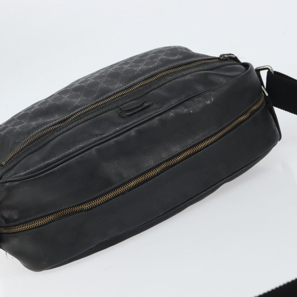 Gucci Zip Messenger Bag Gg Imprime Black Canvas Shoulder Bag Bag (Pre-Owned)