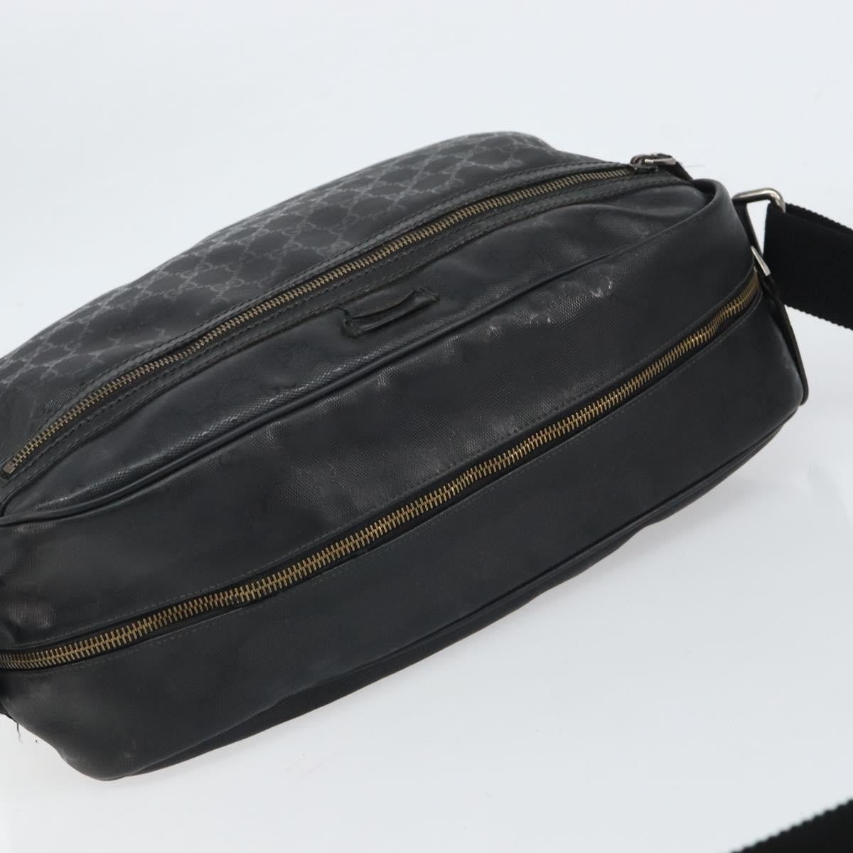 Gucci Zip Messenger Bag Gg Imprime Black Canvas Shoulder Bag Bag (Pre-Owned)