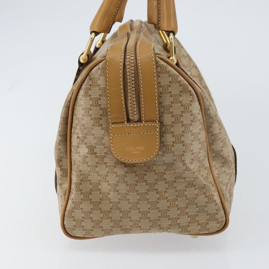 Celine Vintage Macadam Handbag Canvas And Leather Beige Canvas Handbag