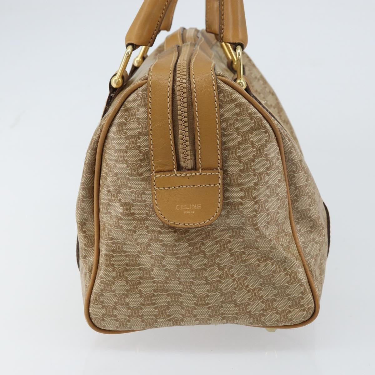 Celine Vintage Macadam Handbag Canvas And Leather Beige Canvas Handbag