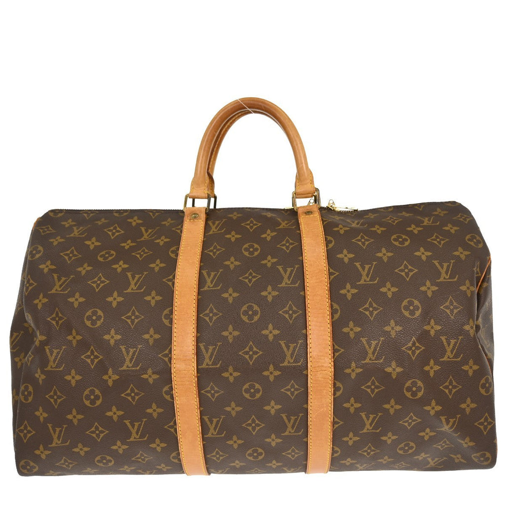 Louis Vuitton Keepall Bag Monogram Canvas Brown Canvas Travel Bag