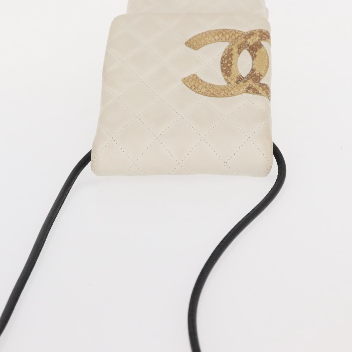 Chanel Cambon Flap Crossbody Bag Quilted Lambskin White Leather Shoulder Bag Bag
