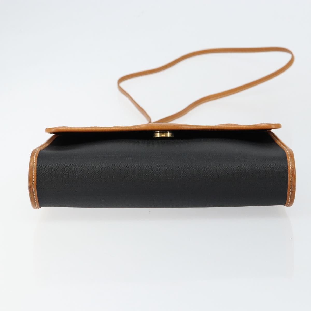 Christian Dior Vintage Cd Logo Shoulder Bag Leather Black Leather Shoulder Bag Bag (Pre-Owned)