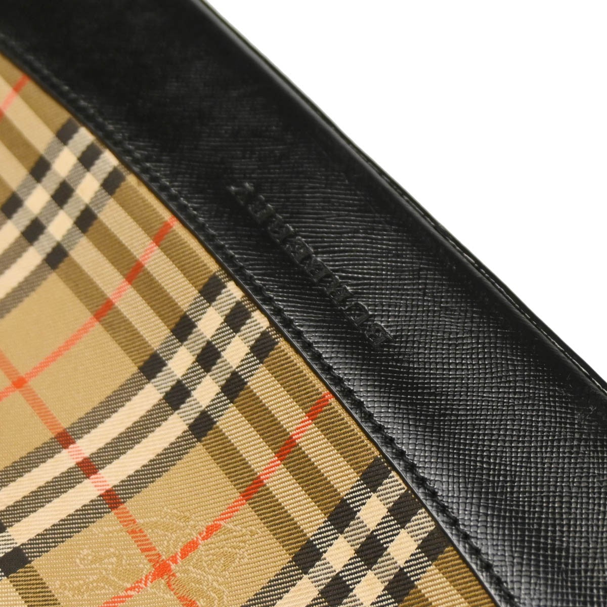 Burberry Nova Check Tote Nylon And Leather Beige Canvas Tote Bag