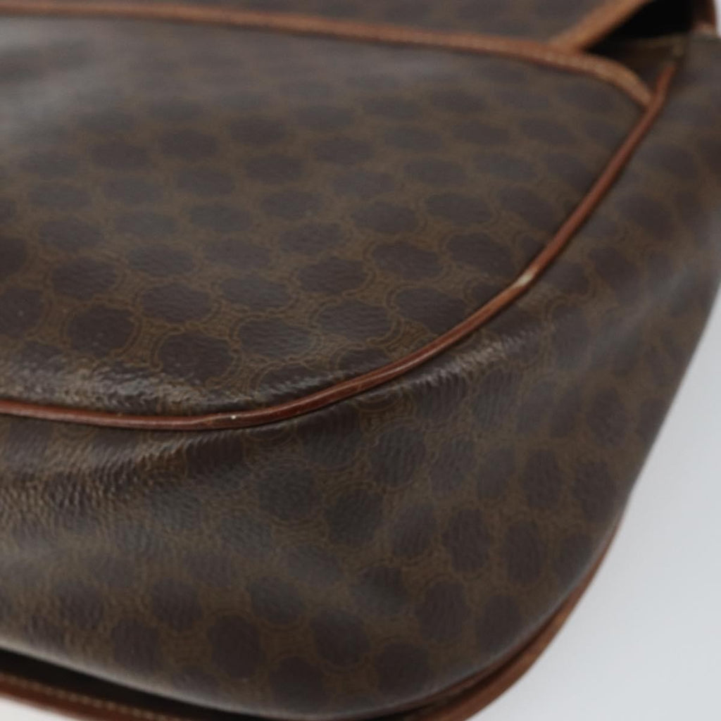 Celine Vintage Macadam Shoulder Bag Canvas And Leather Brown Canvas Shoulder Bag Bag
