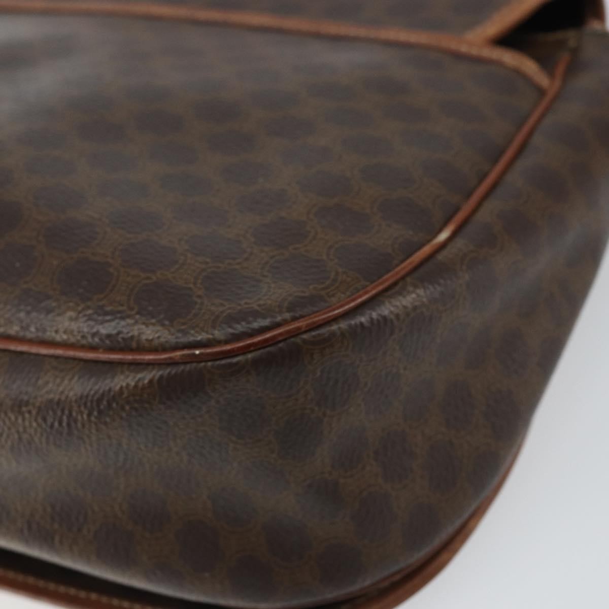 Celine Vintage Macadam Shoulder Bag Canvas And Leather Brown Canvas Shoulder Bag Bag