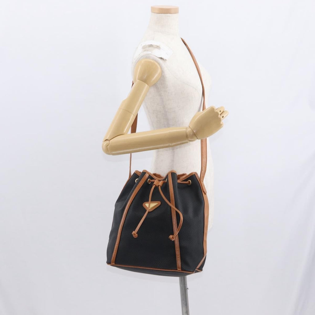 Saint Laurent Vintage Shoulder Bag Canvas Black Canvas Shoulder Bag Bag (Pre-Owned)