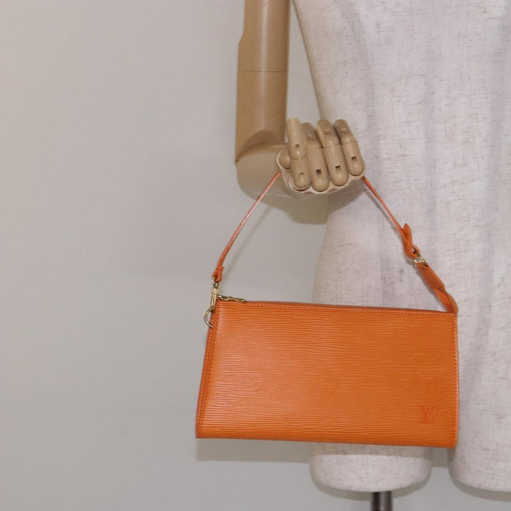 Louis Vuitton Pochette Accessoires Epi Leather Orange Leather Clutche & Pouche Bag