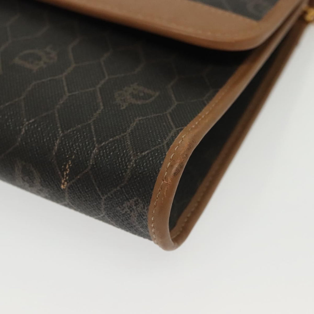 Christian Dior Vintage Honeycomb Chain Canvas Black Canvas Bag (Pre-Owned)