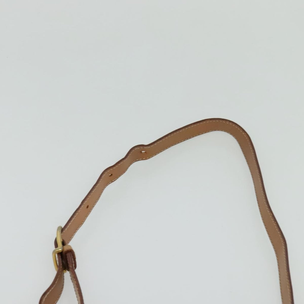 Celine Vintage Macadam Circle Logo Shoulder Bag Canvas And Leather Brown Canvas Shoulder Bag Bag