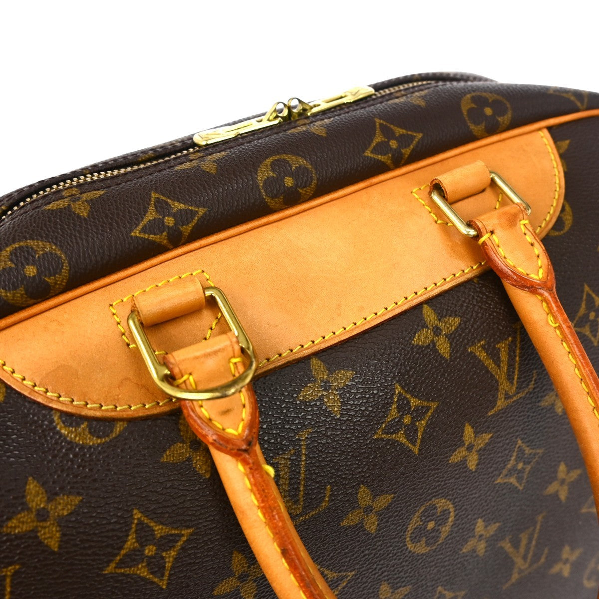 Louis Vuitton Deauville Handbag Monogram Canvas Brown Canvas Handbag