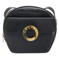 Celine Circle Logo Shoulder Bag Leather Black Leather Shoulder Bag Bag