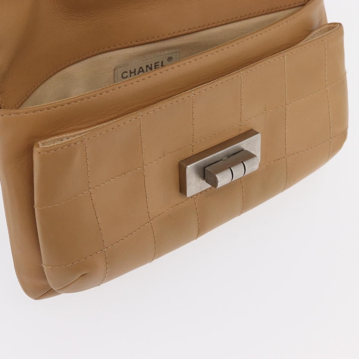 Chanel Giant Mademoiselle Lock Shoulder Bag Quilted Leather Beige Leather Shoulder Bag Bag