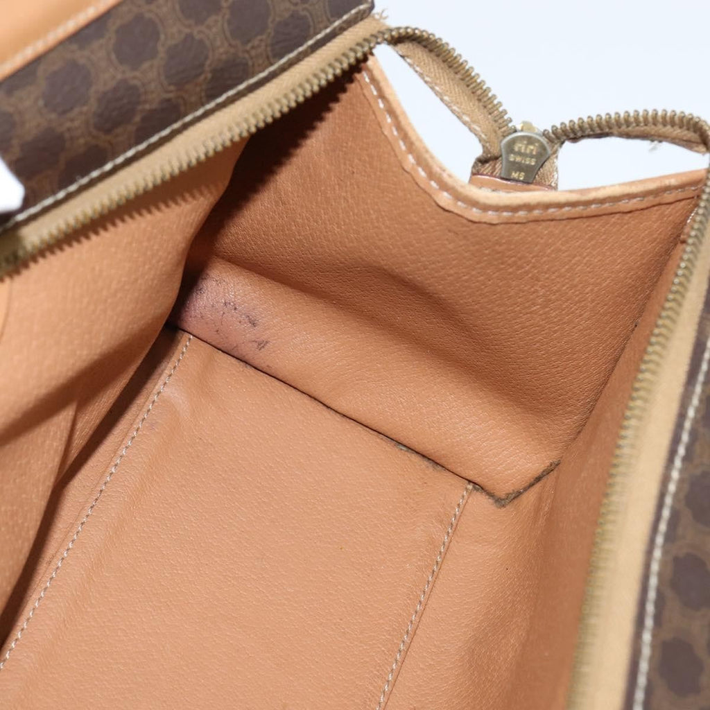 Celine Vintage Macadam Tote Bag Canvas Brown Canvas Tote Bag Bag