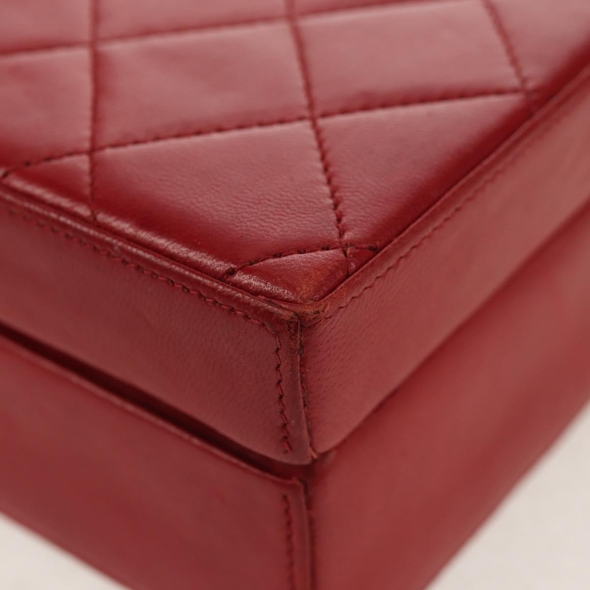 Chanel Matelasse Chain Shoulder Bag Leather Red Leather Shoulder Bag Bag