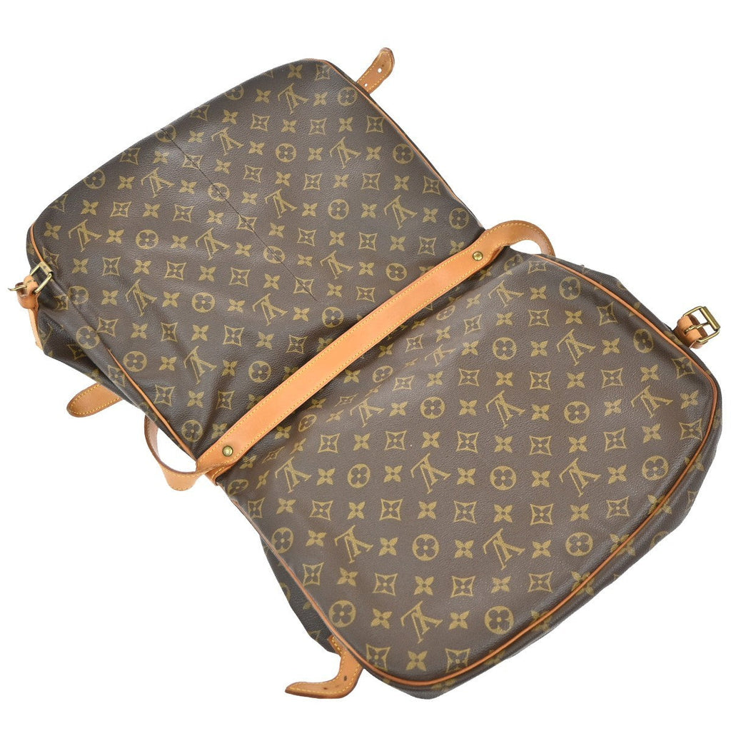 Louis Vuitton Saumur Handbag Monogram Canvas Brown Canvas Shoulder Bag