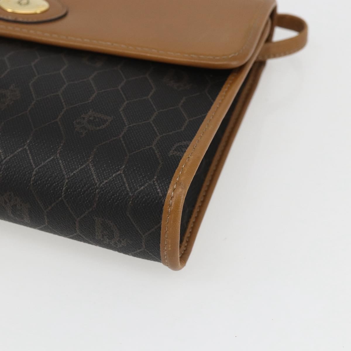 Christian Dior Vintage Honeycomb Shoulder Bag Canvas And Leather Black Pvc Shoulder Bag Bag (Pre-Owned)