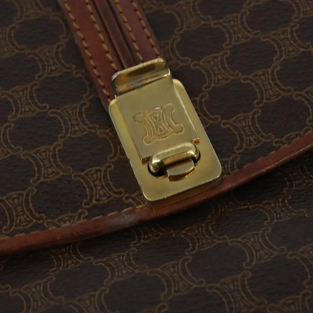 Celine Macadam Shoulder Bag Pvc Leather Brown Pvc Shoulder Bag Bag
