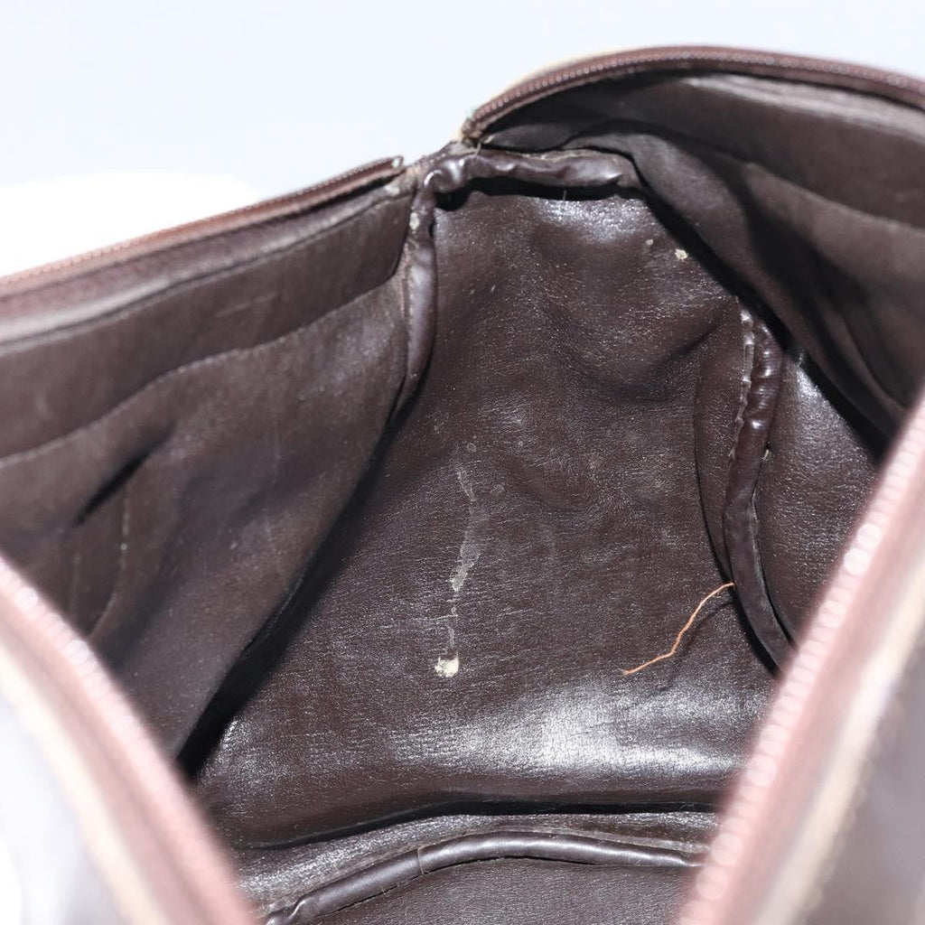 Christian Dior Vintage Cd Trotter Handbag Canvas Brown Canvas Handbag (Pre-Owned)