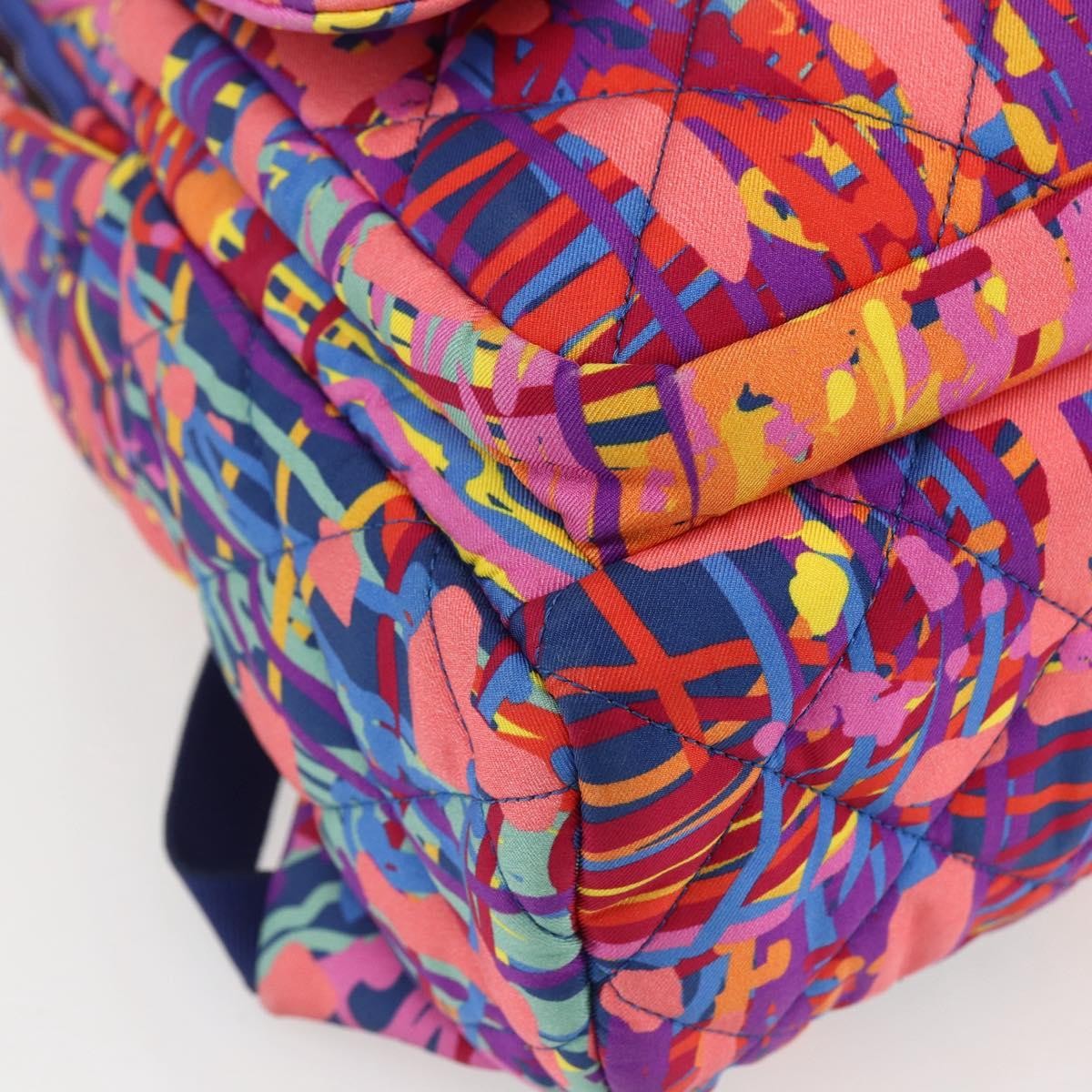 Chanel Cc Pocket Backpack Quilted Printed Foulard Multicolour Nylon Backpack Bag