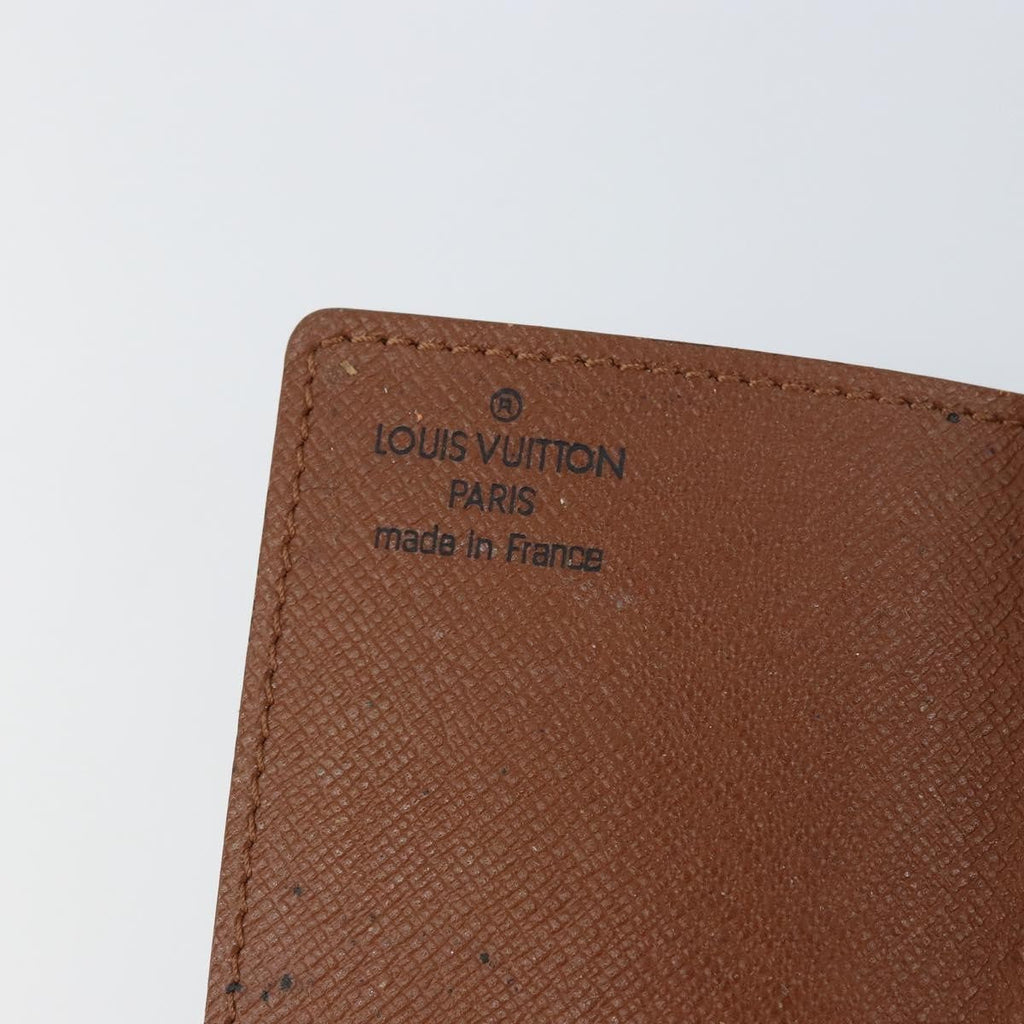 Louis Vuitton Porte Cartes Pression Card Case Monogram Canvas Brown Canvas Card Holders Accessory