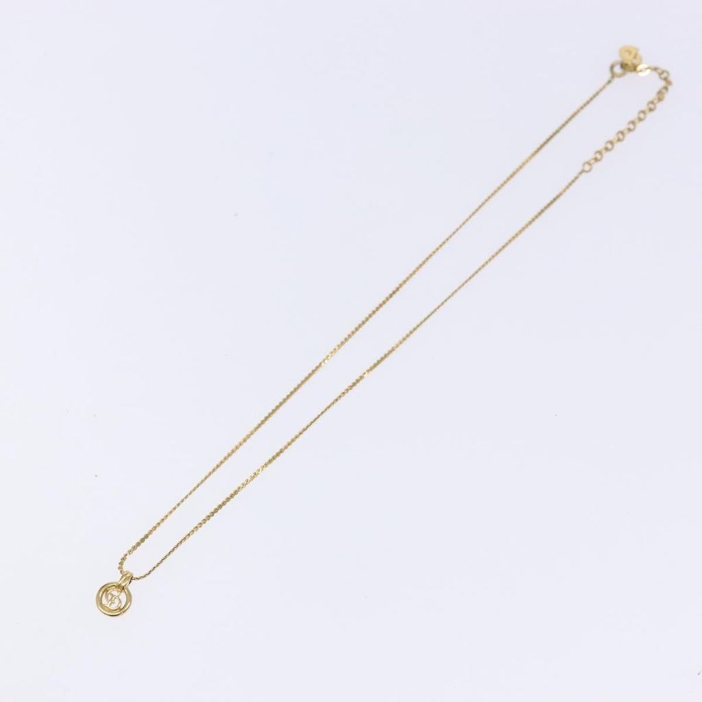 Christian Dior Cd Round Pendant Necklace Metal Gold Metal Jewelry (Pre-Owned)
