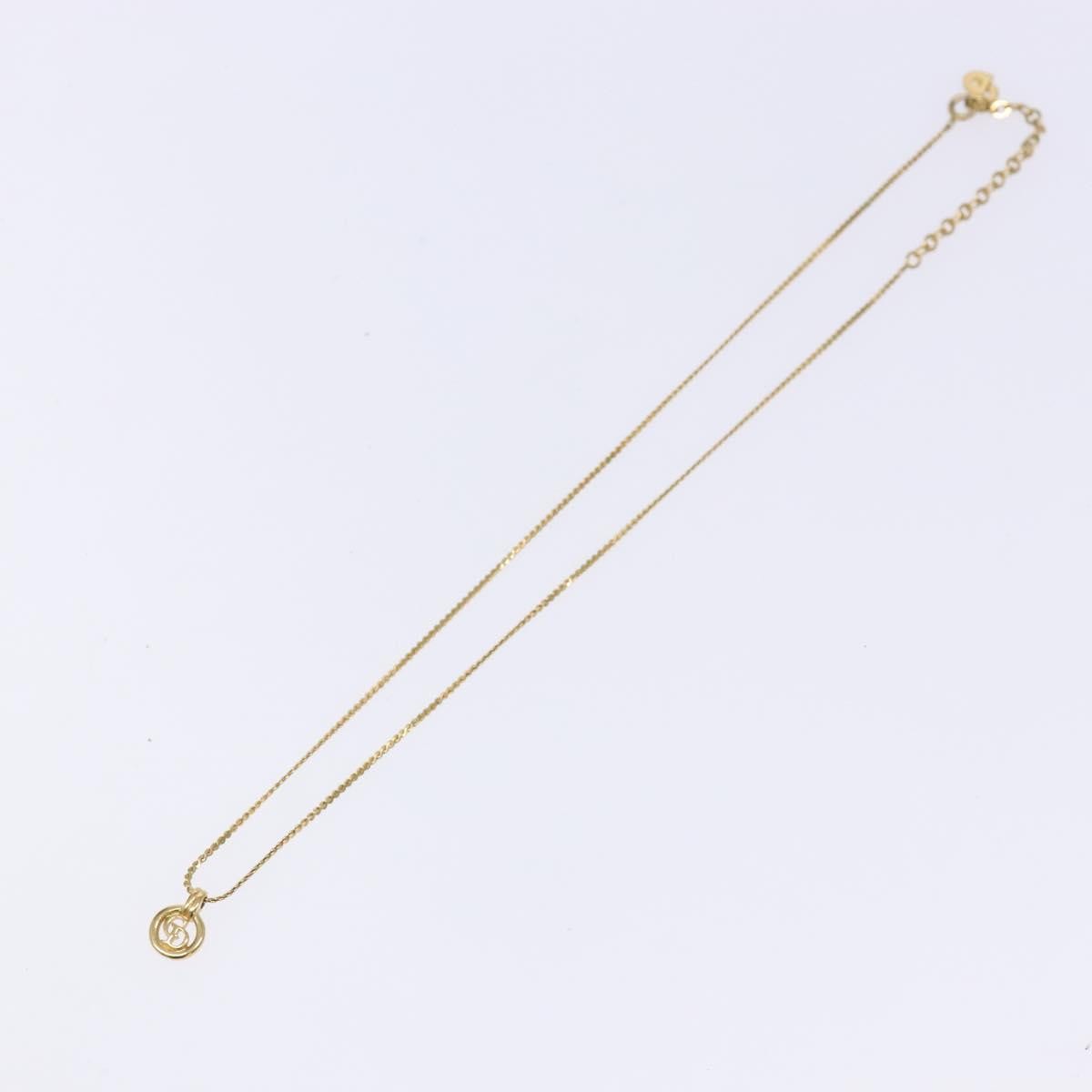 Christian Dior Cd Round Pendant Necklace Metal Gold Metal Jewelry (Pre-Owned)
