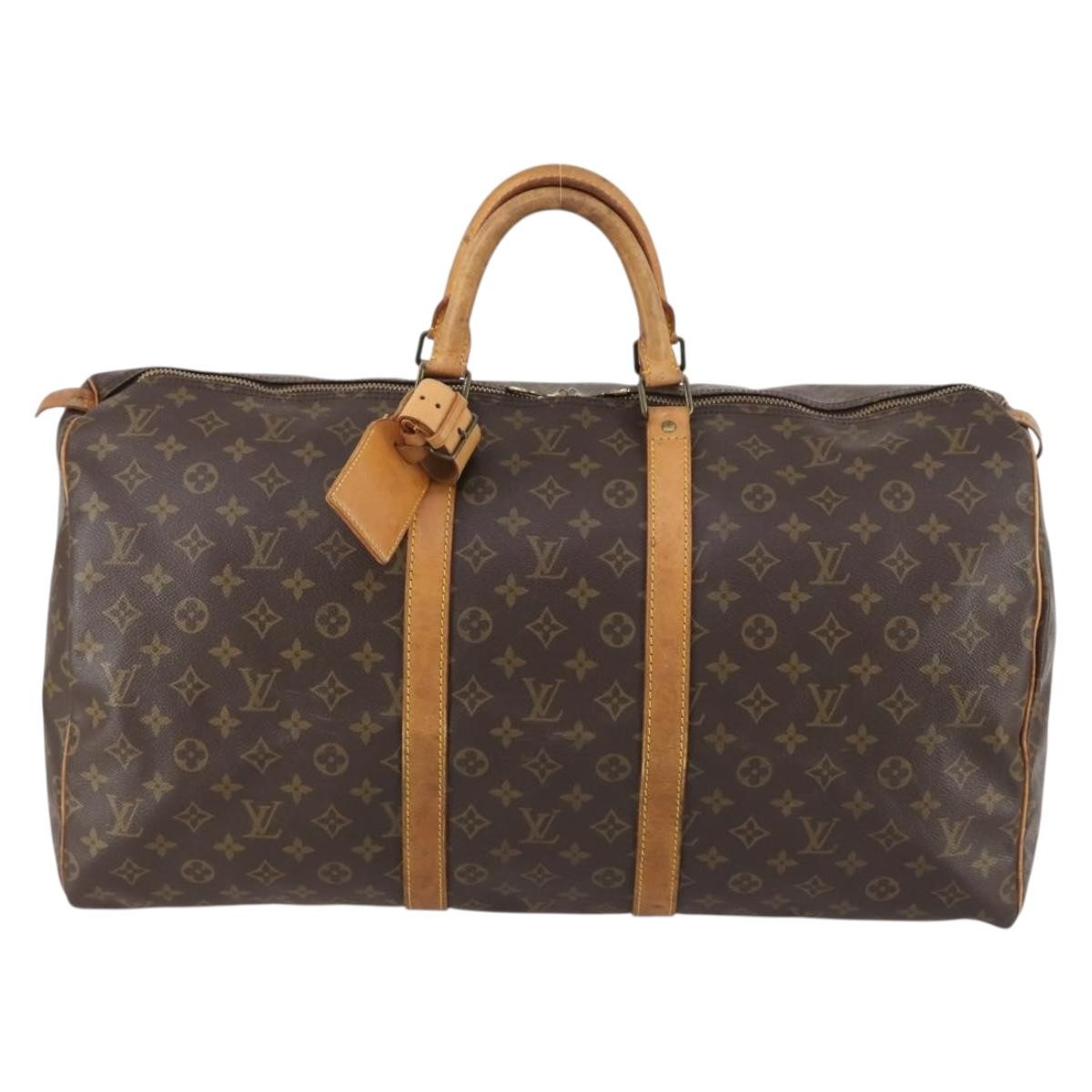 Louis Vuitton Keepall Bag Monogram Canvas Brown Canvas Travel Bag