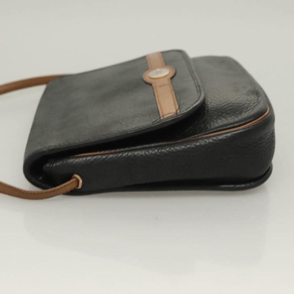 Christian Dior Vintage Trotter Crossbody Bag Leather Black Leather Clutche & Pouche Bag (Pre-Owned)