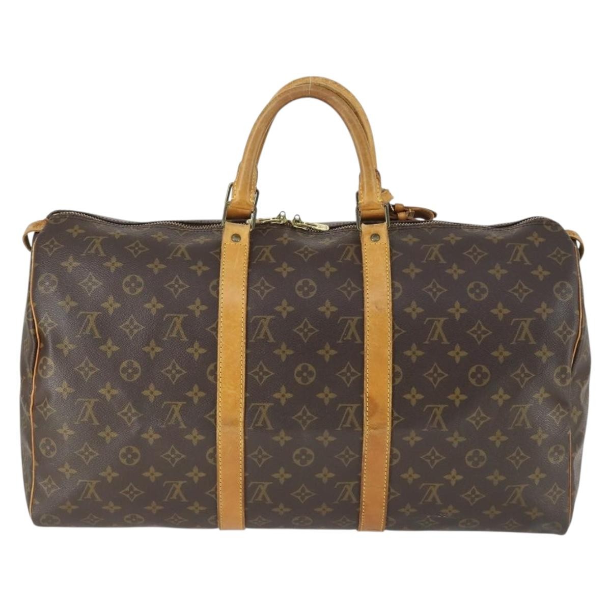 Louis Vuitton Keepall Bag Monogram Canvas Brown Canvas Travel Bag