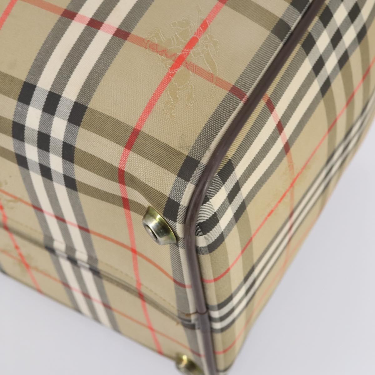 Burberry Vintage Duffle Bag Haymarket Canvas Beige Canvas Travel Bag