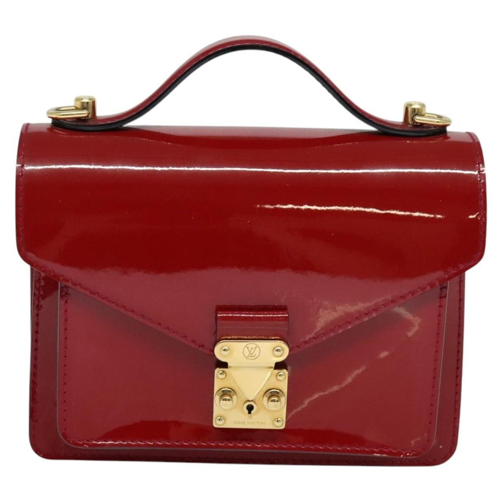 Louis Vuitton Monceau Handbag Vernis Red Patent_Leather Handbag