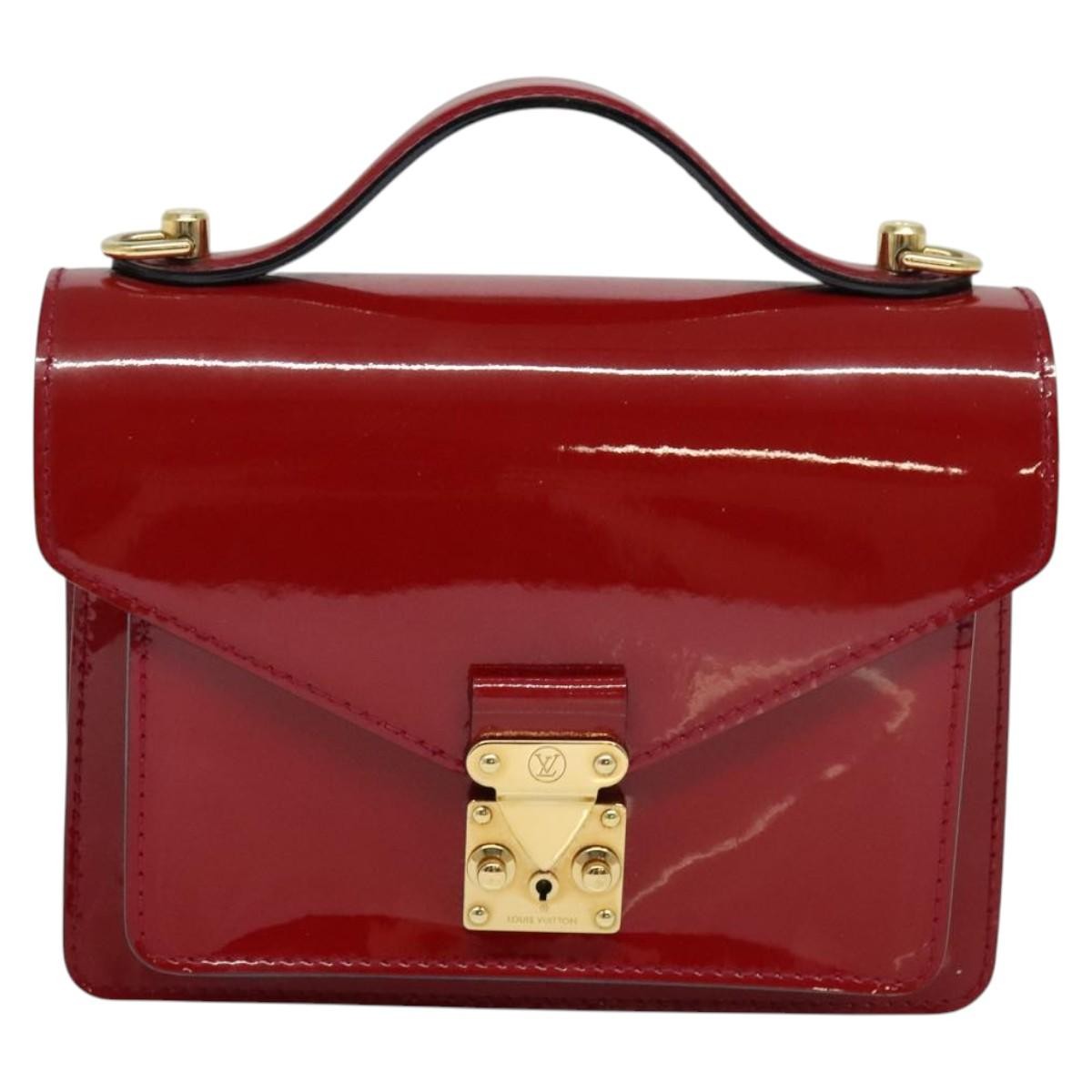 Louis Vuitton Monceau Handbag Vernis Red Patent_Leather Handbag
