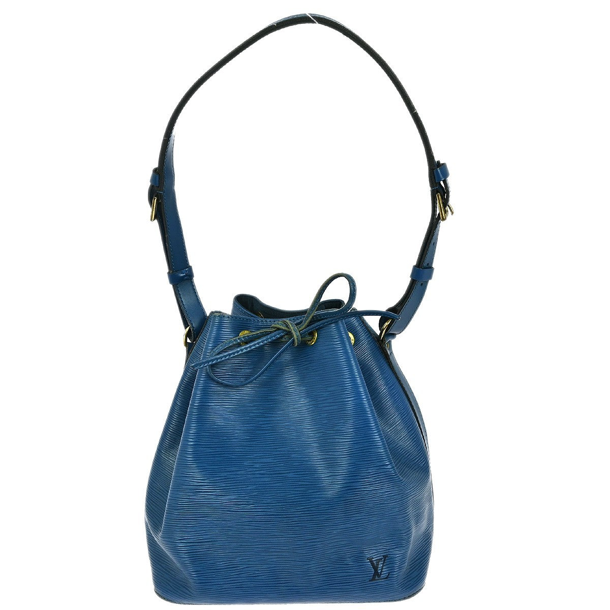 Louis Vuitton Petit Noe Handbag Epi Leather Blue Leather Shoulder Bag