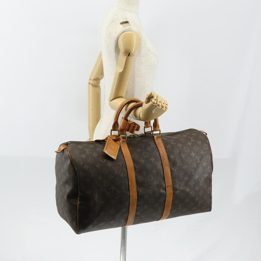 Louis Vuitton Keepall Bag Monogram Canvas Brown Canvas Travel Bag